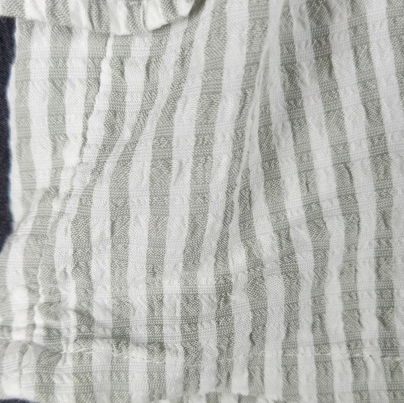 Chelsea & Theodore White/Gray Striped Cotton Ruffled SleeveTop Boho Sz XS - Picture 9 of 10